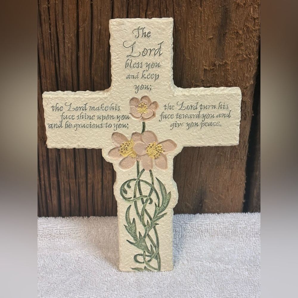 Decorative CROSS Inspirio ​The Lord Bless U n Keep U Verse 6:24-26 Wall 8x5 7/8"